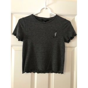 Gray Short Sleeve Top